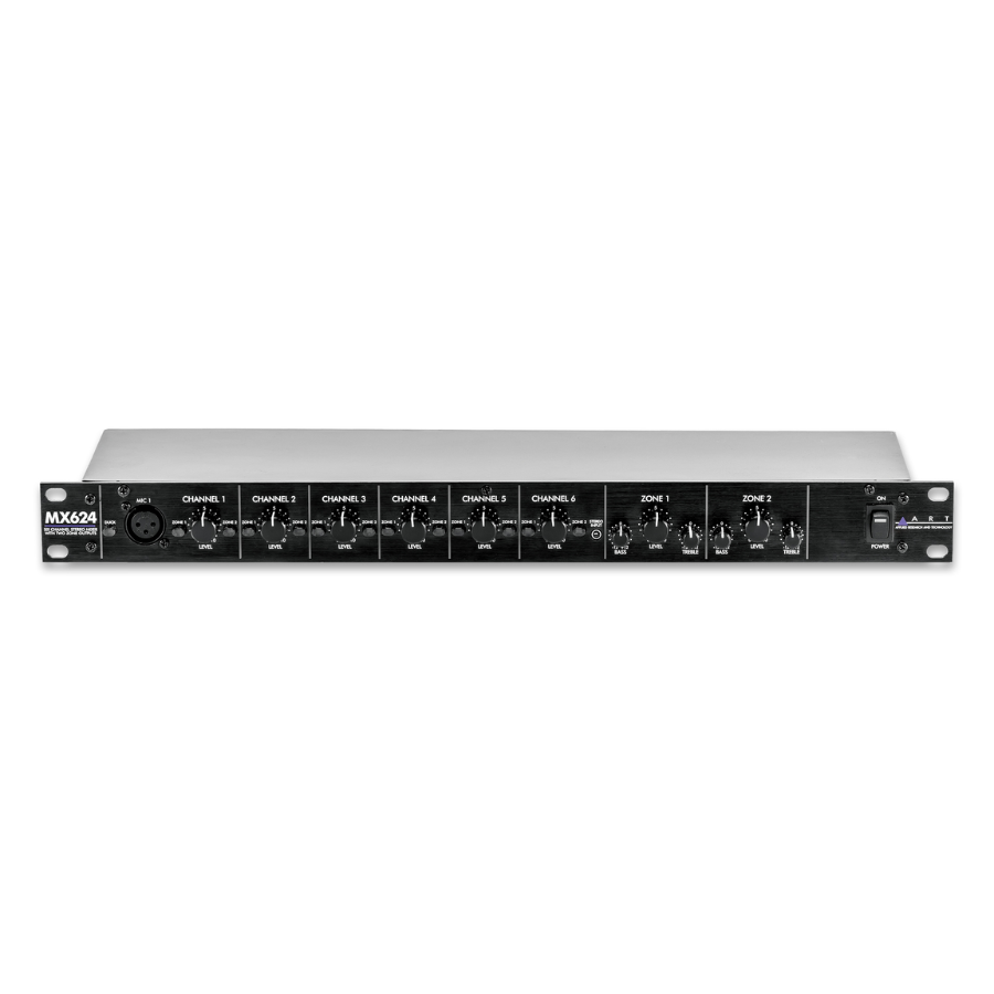ART MX624 6-Channel Rack Mixer, Dual Zone Outputs - Image 3