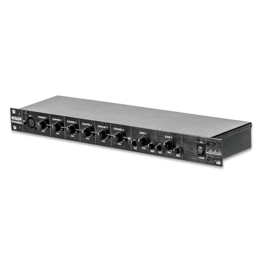 ART MX624 6-Channel Rack Mixer, Dual Zone Outputs