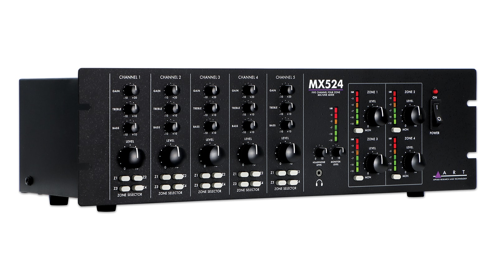 ART MX524 5-Channel 4-Zone Mic/Line Mixer