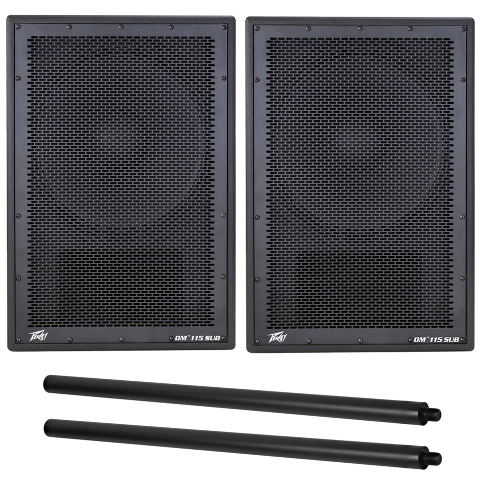 Peavey Dark Matter DM115 800W Active Sub - Pair w/Poles - Image 2