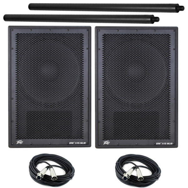 Peavey Dark Matter DM115 800W Active Sub - Pair w/Poles