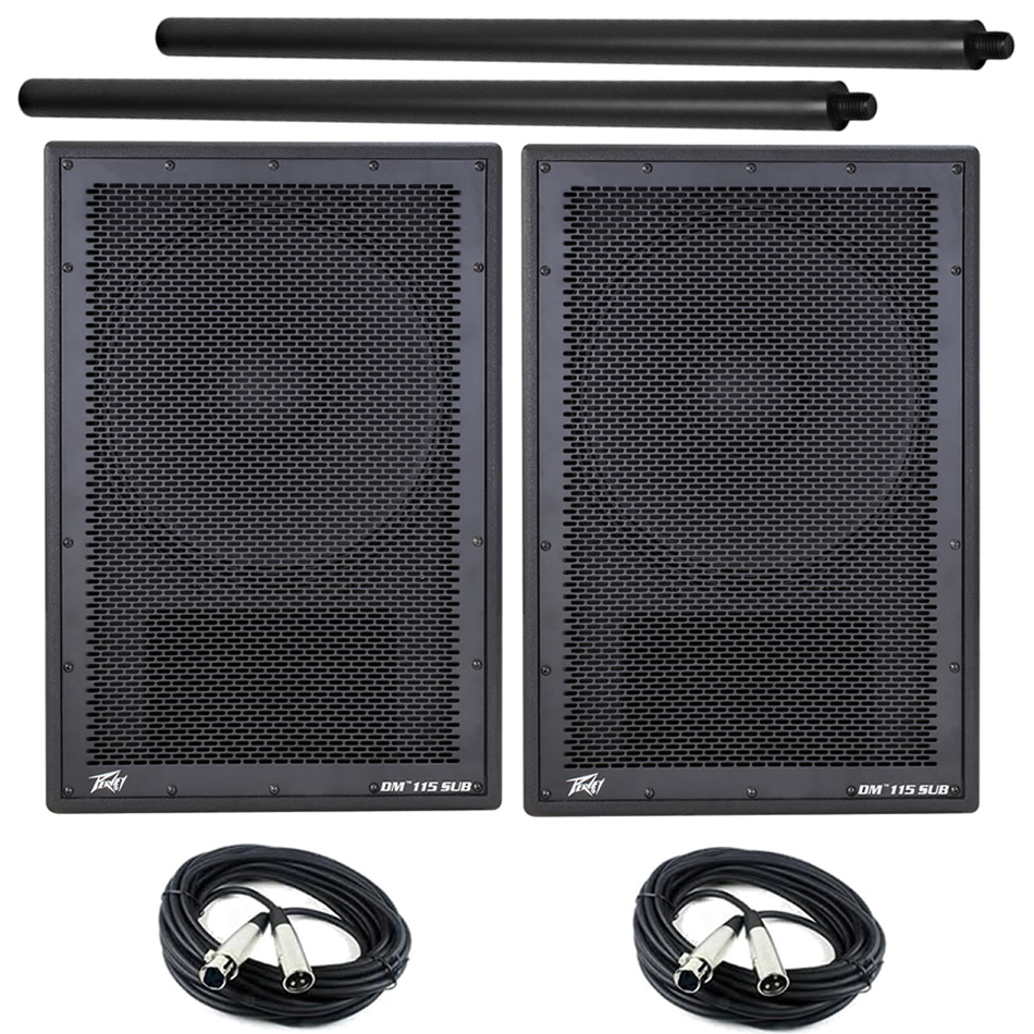 Peavey Dark Matter DM115 800W Active Sub - Pair w/Poles