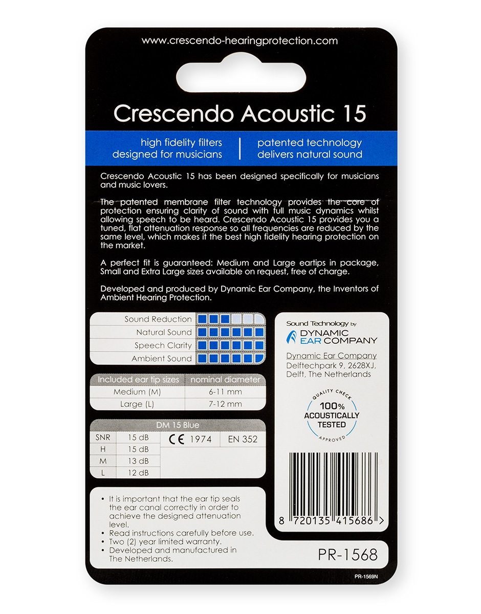 Dynamic Ear Crescendo PRO Acoustic 15 Earplugs - Image 4
