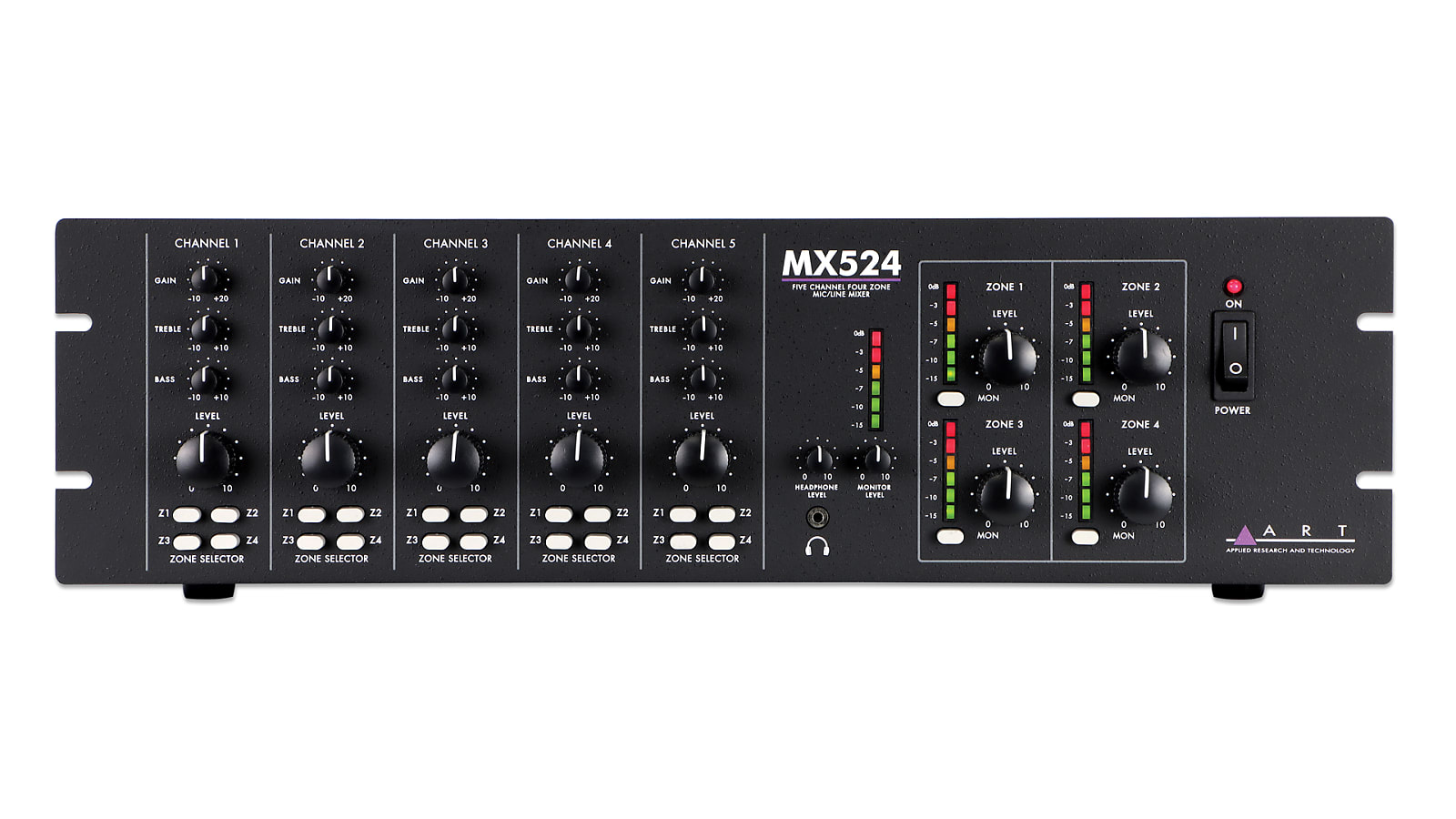 ART MX524 5-Channel 4-Zone Mic/Line Mixer - Image 2