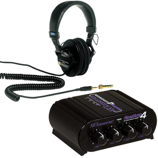 ART Headamp 4 Amp + Sony MDR-7506 Headphones Bundle
